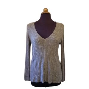 Chico's Gray Sweater Top Ribbed Size Medium Minimalist